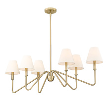 Golden 3690-LP BCB-IL - Yep by Golden Lighting Kennedy 6-Light Island Light in Brushed Champagne Brass & Ivory Linen shade